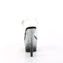 Load image into Gallery viewer, Tacones Pleaser ADORE-708SS Transparente Negro Plata
