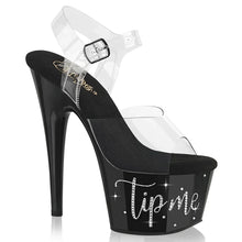 Load image into Gallery viewer, Tacones Pleaser ADORE-708TIP-02 Transparente Negro Plata
