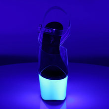 Cargar imagen en el visor de la galería, Tacones Pleaser ADORE-708UV Transparente Neon Blanco
