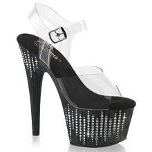 Load image into Gallery viewer, Tacones Pleaser ADORE-708WFRS Transparente Negro Plata
