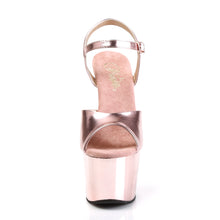 Cargar imagen en el visor de la galería, Tacones Pleaser ADORE-709 - PU metalizado oro rosa / Cromo oro rosa
