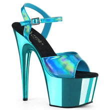 Cargar imagen en el visor de la galería, Tacones Pleaser ADORE-709HGCH Turquoise Hologram Cromo
