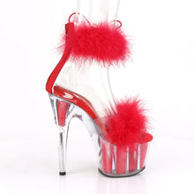 Load image into Gallery viewer, Tacones Pleaser ADORE-724F Transparente Rojo Fur
