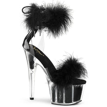 Load image into Gallery viewer, Tacones Pleaser ADORE-724F Transparente Negro Fur
