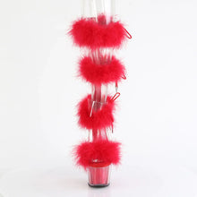 Load image into Gallery viewer, Tacones Pleaser ADORE-728F Transparente Rojo Fur
