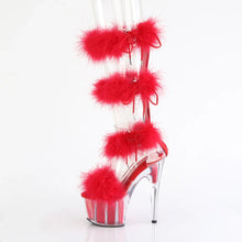 Load image into Gallery viewer, Tacones Pleaser ADORE-728F Transparente Rojo Fur

