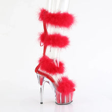 Load image into Gallery viewer, Tacones Pleaser ADORE-728F Transparente Rojo Fur
