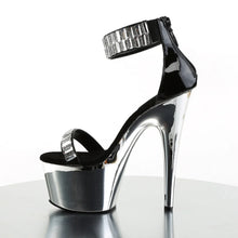Load image into Gallery viewer, Tacones Pleaser ADORE-769RS Negro Plata Cromo
