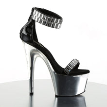 Load image into Gallery viewer, Tacones Pleaser ADORE-769RS Negro Plata Cromo
