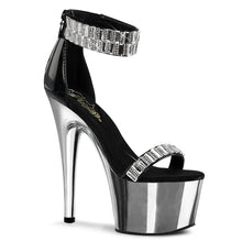 Load image into Gallery viewer, Tacones Pleaser ADORE-769RS Negro Plata Cromo
