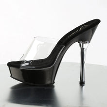 Load image into Gallery viewer, Tacones Pleaser ALLURE-601 Transparente Negro

