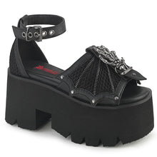 Load image into Gallery viewer, Sandalias Demonia ASHES-11 Negro Piel vegana-Mesh
