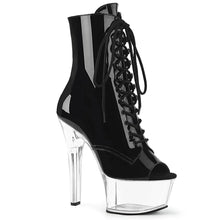 Cargar imagen en el visor de la galería, Tacones Pleaser ASPIRE-1021 Negro Charol Transparente
