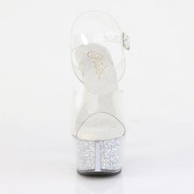 Cargar imagen en el visor de la galería, Tacones Pleaser ASPIRE-608RSI Transparente Plata
