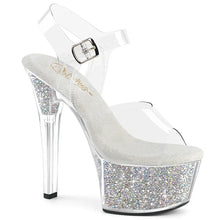 Cargar imagen en el visor de la galería, Tacones Pleaser ASPIRE-608RSI Transparente Plata
