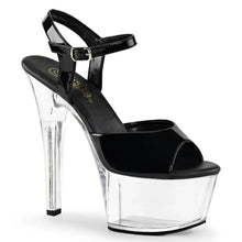 Carregar imagem no visualizador da galeria, Tacones Pleaser ASPIRE-609 Negro Charol Transparente
