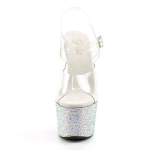 Cargar imagen en el visor de la galería, Tacones Pleaser BEJEWELED-708DM - Transparente / Strass multicolor plata
