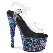 Cargar imagen en el visor de la galería, Tacones Pleaser BEJEWELED-708MS Transparente Negro
