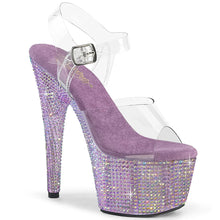 Cargar imagen en el visor de la galería, Tacones Pleaser BEJEWELED-708RRS Transparente Lavanda
