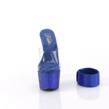 Cargar imagen en el visor de la galería, Tacones Pleaser BEJEWELED-712RS - Transparente / Strass azul royal
