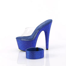 Cargar imagen en el visor de la galería, Tacones Pleaser BEJEWELED-712RS - Transparente / Strass azul royal
