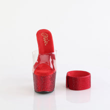 Cargar imagen en el visor de la galería, Tacones Pleaser BEJEWELED-712RS - Transparente / Strass rojo rubí
