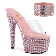 Cargar imagen en el visor de la galería, Tacones Pleaser BEJEWELED-712RS - Transparente / Strass multicolor rosa
