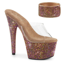 Cargar imagen en el visor de la galería, Tacones Pleaser BEJEWELED-712RS - Transparente / Strass multicolor bronce
