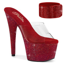 Cargar imagen en el visor de la galería, Tacones Pleaser BEJEWELED-712RS - Transparente / Strass rojo rubí
