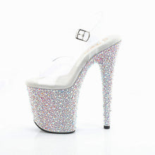 Cargar imagen en el visor de la galería, Tacones Pleaser BEJEWELED-808MS - Transparente Strass Plata
