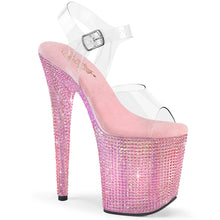 Cargar imagen en el visor de la galería, Tacones Pleaser BEJEWELED-808RRS - Transparente / Strass rosa
