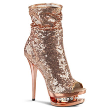 Load image into Gallery viewer, Tacones Pleaser BLONDIE-R-1008 Oro Rosa Sequins
