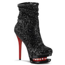 Carregar imagem no visualizador da galeria, Tacones Pleaser BLONDIE-R-1009 Negro Sequins Rojo
