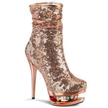 Cargar imagen en el visor de la galería, Tacones Pleaser BLONDIE-R-1009 Oro Rosa Sequins
