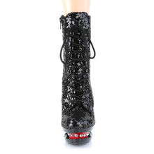 Carregar imagem no visualizador da galeria, Tacones Pleaser BLONDIE-R-1020 Negro Sequins Rojo
