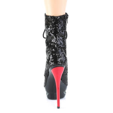 Carregar imagem no visualizador da galeria, Tacones Pleaser BLONDIE-R-1020 Negro Sequins Rojo
