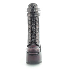 Carregar imagem no visualizador da galeria, Botas Demonia CAMEL-250 - Pele vegan preto-bordô com efeito desgastado
