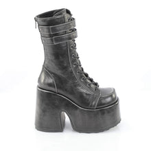 Carregar imagem no visualizador da galeria, Botas Demonia CAMEL-250 - Pele vegan preto-prateado com efeito desgastado
