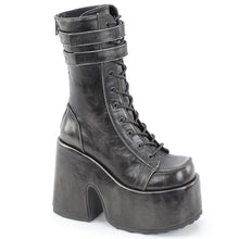 Carregar imagem no visualizador da galeria, Botas Demonia CAMEL-250 - Pele vegan preto-prateado com efeito desgastado
