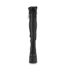Carregar imagem no visualizador da galeria, Botas (Over the Knee) Demonia CAMEL-300 Negro Str Piel vegana
