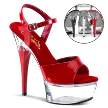 Cargar imagen en el visor de la galería, Tacones Pleaser CAPTIVA-609 Rojo Charol Transparente
