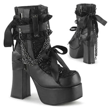 Cargar imagen en el visor de la galería, Botines Demonia CHARADE-110 Negro Piel vegana-Lace Overlay
