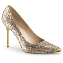 Cargar imagen en el visor de la galería, Zapatos Pleaser CLASSIQUE-20 Dorado Purpurinay Lamé
