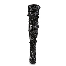 Cargar imagen en el visor de la galería, Tacones Pleaser COURTLY-3011 Negro Sequins
