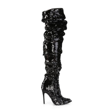 Cargar imagen en el visor de la galería, Tacones Pleaser COURTLY-3011 Negro Sequins
