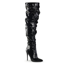 Cargar imagen en el visor de la galería, Tacones Pleaser COURTLY-3011 Negro Sequins
