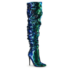 Carregar imagem no visualizador da galeria, Tacones Pleaser COURTLY-3011 Verde Iridescent Sequins
