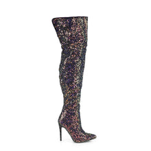 Cargar imagen en el visor de la galería, Tacones Pleaser COURTLY-3015 Negro Purpurina
