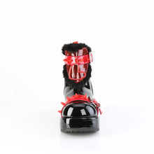 Carregar imagem no visualizador da galeria, Botines Demonia CUBBY-57 Negro Pat-Rojo PVC
