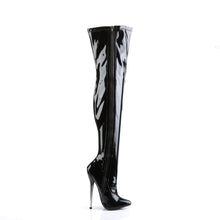 Cargar imagen en el visor de la galería, Botas Devious DAGGER-3000 Negro Stretch Charol
